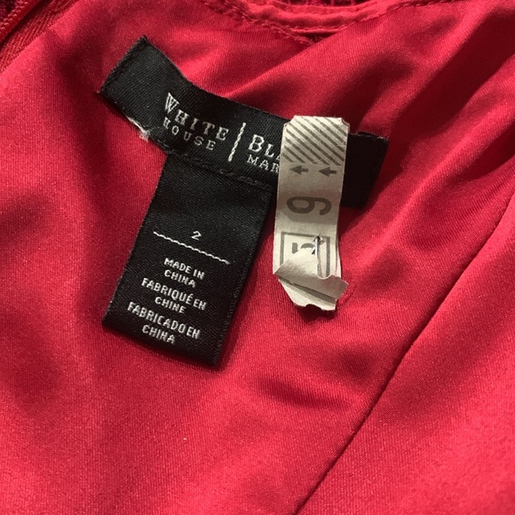 White House Black Market Bright Red Lace Straight Skirt Dress Women's Size 2 - Picture 10 of 10
